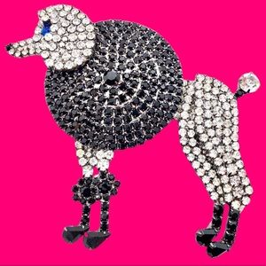 Huge Poodle Dog Brooch Retro Statement Jewelry